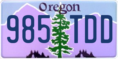 OR license plate 985TDD