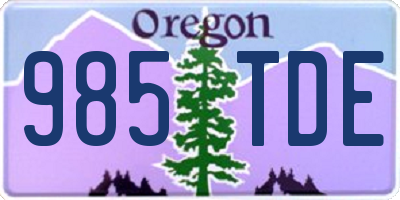 OR license plate 985TDE