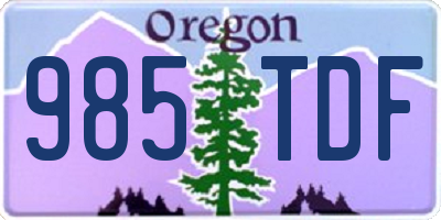 OR license plate 985TDF