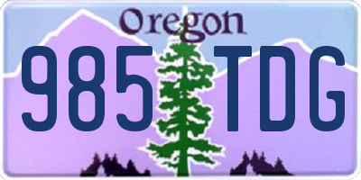 OR license plate 985TDG