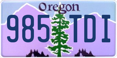OR license plate 985TDI