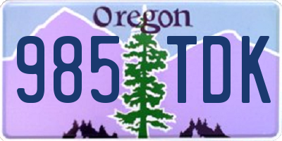 OR license plate 985TDK