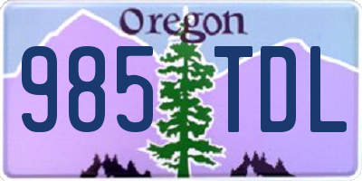 OR license plate 985TDL