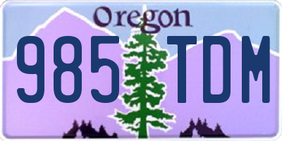 OR license plate 985TDM