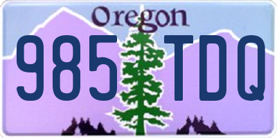 OR license plate 985TDQ