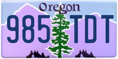 OR license plate 985TDT