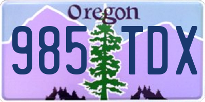 OR license plate 985TDX