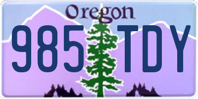 OR license plate 985TDY