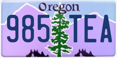 OR license plate 985TEA