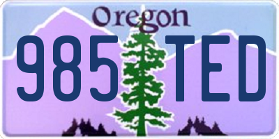 OR license plate 985TED