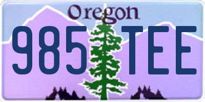 OR license plate 985TEE
