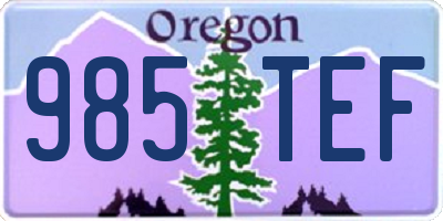 OR license plate 985TEF