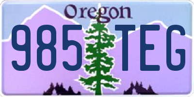 OR license plate 985TEG