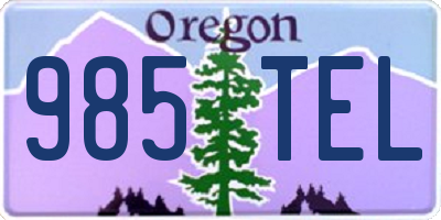 OR license plate 985TEL