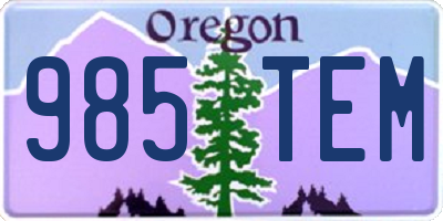 OR license plate 985TEM