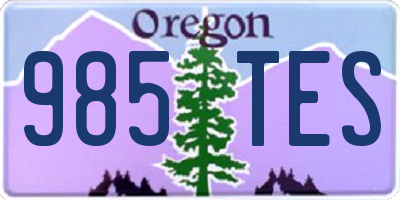 OR license plate 985TES