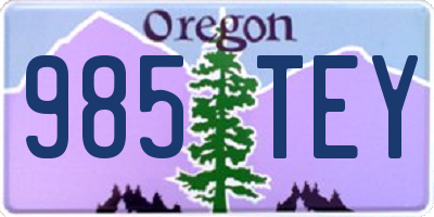 OR license plate 985TEY