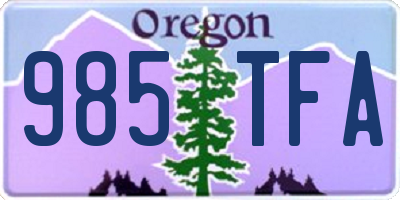 OR license plate 985TFA