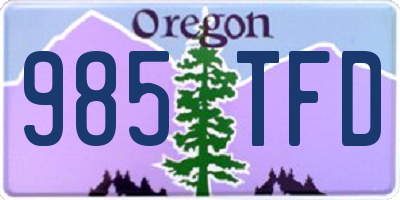 OR license plate 985TFD