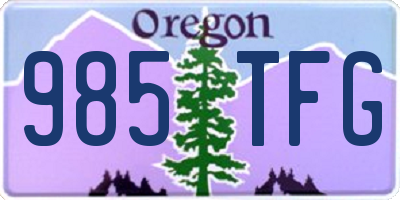 OR license plate 985TFG