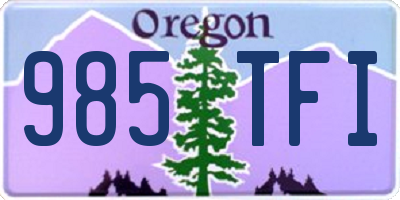 OR license plate 985TFI