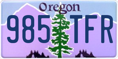 OR license plate 985TFR