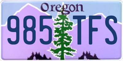 OR license plate 985TFS