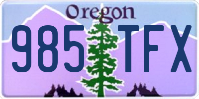OR license plate 985TFX