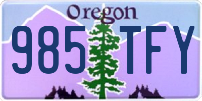 OR license plate 985TFY