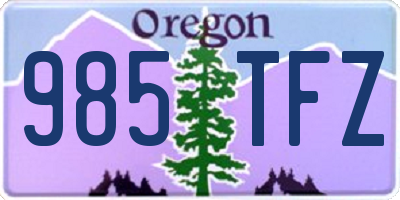 OR license plate 985TFZ