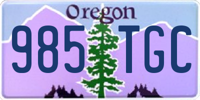OR license plate 985TGC
