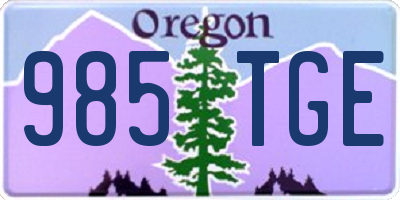 OR license plate 985TGE