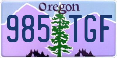 OR license plate 985TGF