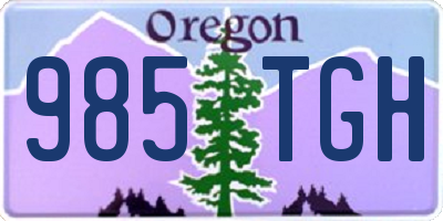 OR license plate 985TGH