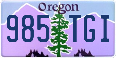 OR license plate 985TGI