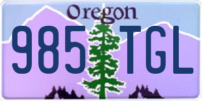 OR license plate 985TGL