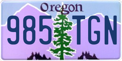 OR license plate 985TGN