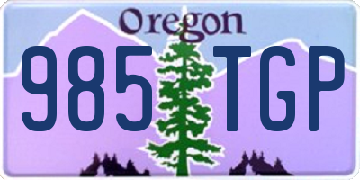 OR license plate 985TGP