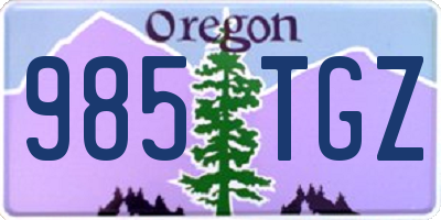 OR license plate 985TGZ