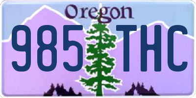 OR license plate 985THC