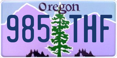 OR license plate 985THF
