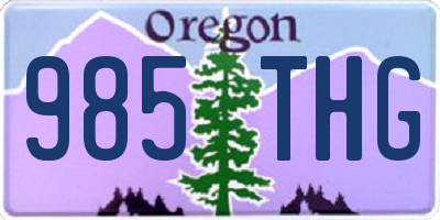 OR license plate 985THG