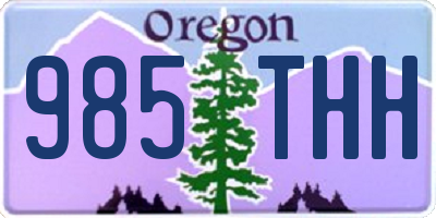 OR license plate 985THH