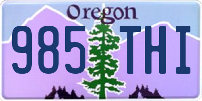 OR license plate 985THI