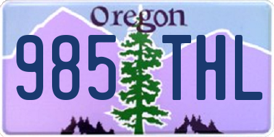 OR license plate 985THL