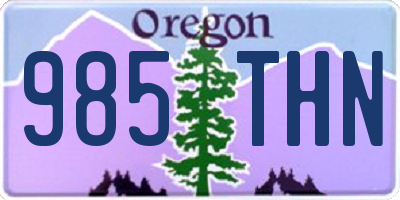 OR license plate 985THN