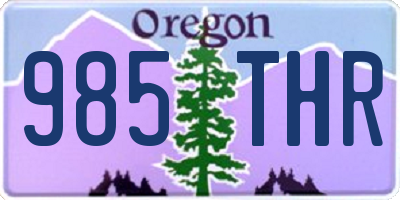 OR license plate 985THR