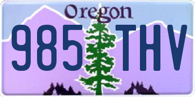 OR license plate 985THV