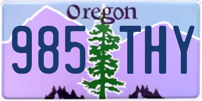 OR license plate 985THY