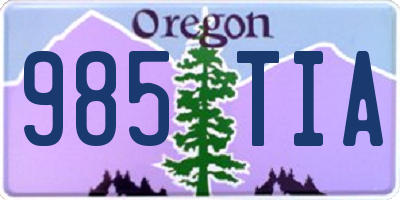 OR license plate 985TIA